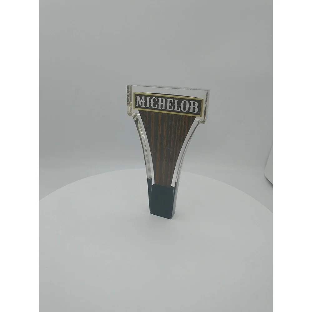 Michelob Beer Tap Handle Vintage Wood Grain Acrylic Wedge Home Bar Draft Pull